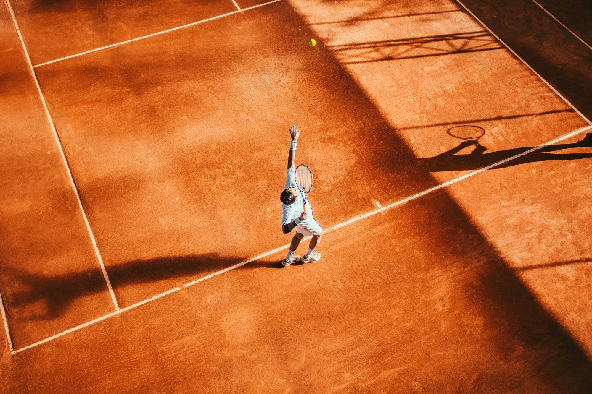 Man enjoying playing tennis